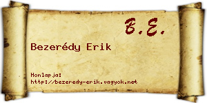 Bezerédy Erik névjegykártya
